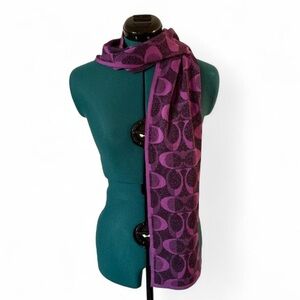 Coach Vibrant Purple Logo Scarf